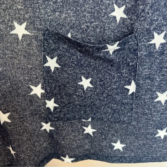 Lucky Brand Star Print Cardigan with Hood, Blue and White, Women’s Size L - Picture 6 of 11
